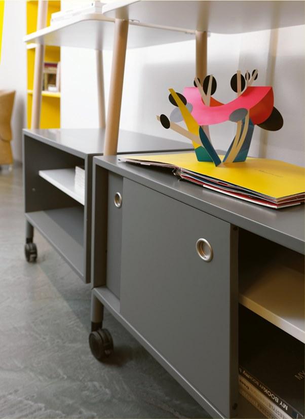 Sesta Офисный стеллаж на колесиках из лакированной древесины Blog sun-id-1415160 - Вид №2