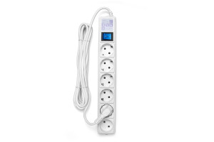 15888996 Фильтр-удлинитель PC 5м 6р, бел. 16А/3,5кВт SPG(5+1)-16B-5М Power Cube