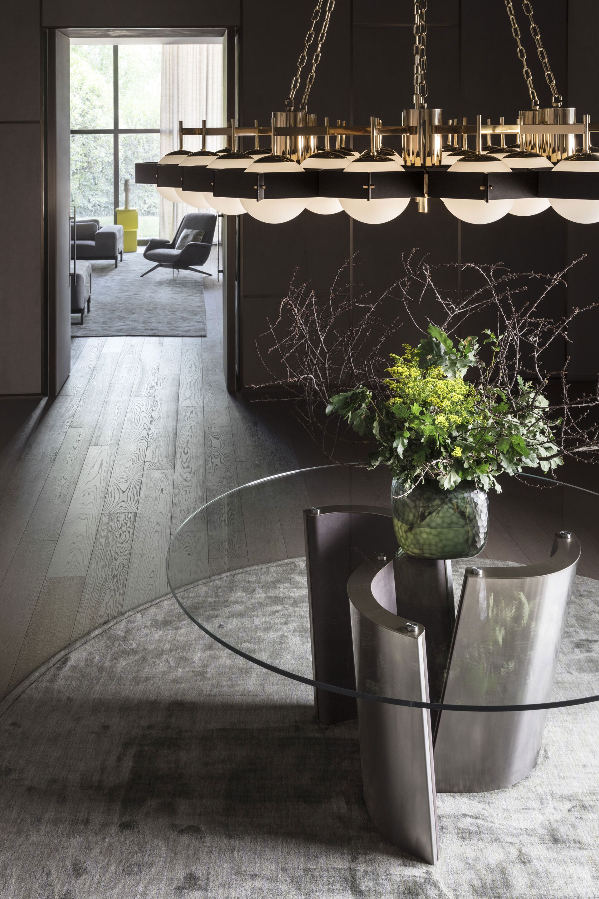 Круглый стол из стали и стекла OAK New York Suite ARCH-00135007 - Вид №2