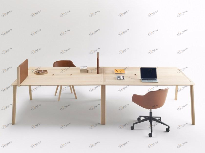 ALKI Прямоугольный стол для совещаний из дуба с системой прокладки кабелей Heldu sun-id-1357773