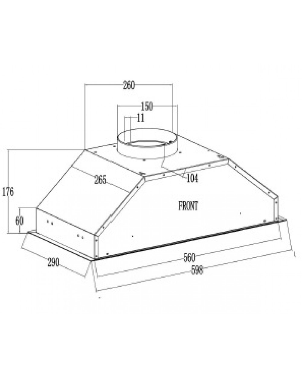 9145447 Вытяжка полновстраиваемая SCHTOFF ELEMENTO 60 белый STDN-0011491 - Вид №1