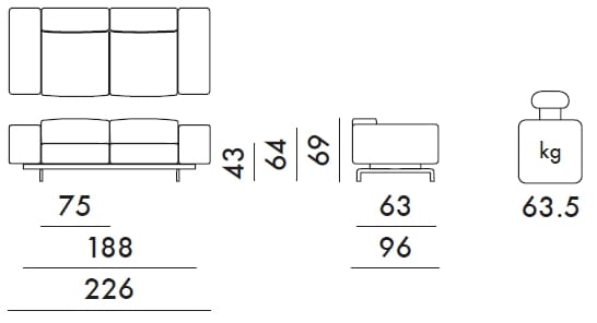 2-местный тканевый диван Kartell LARGO ARCH-00128470 - Вид №11