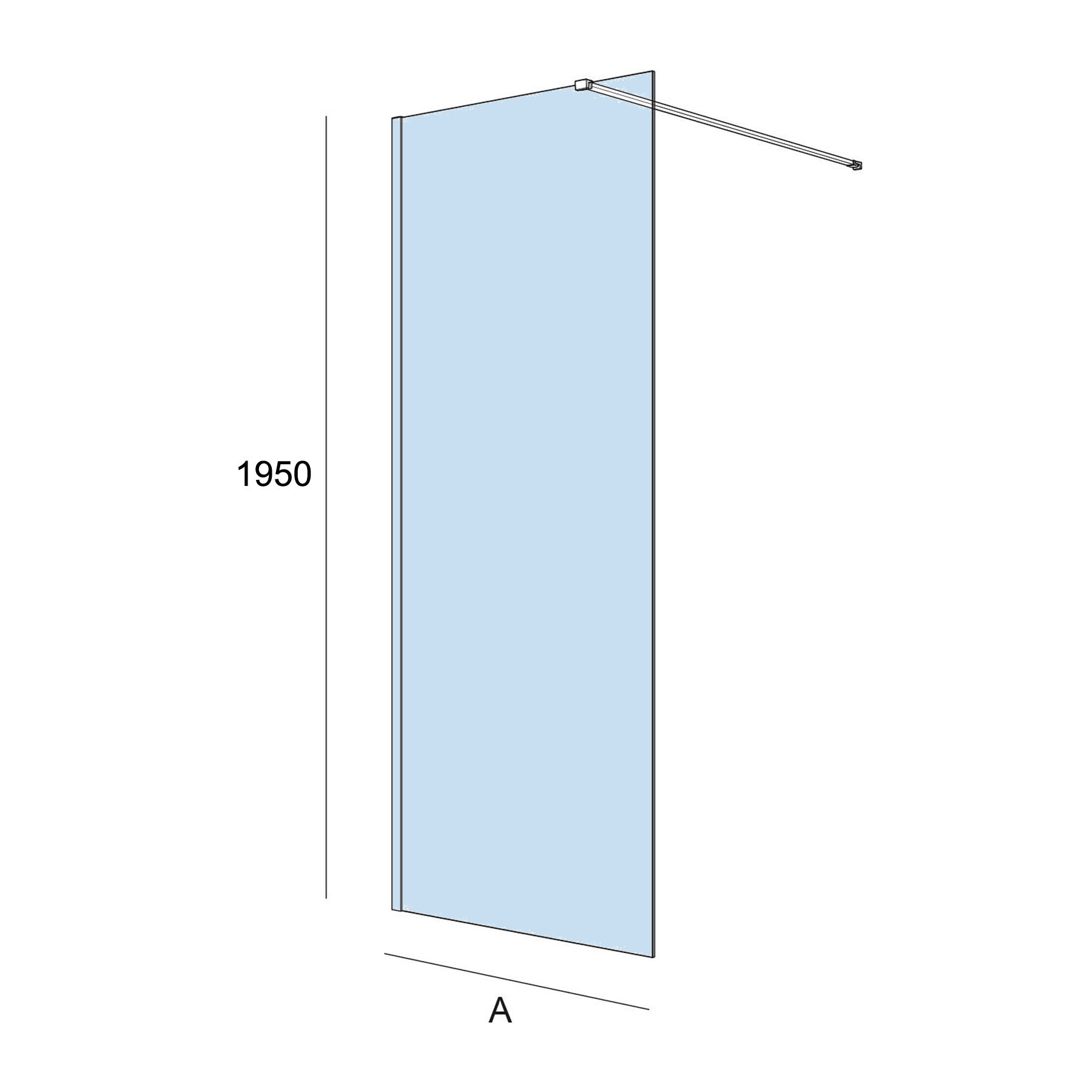 82275 SALGAR Душевая перегородка BLACK HEAVEN проходная с противоизвестковой рамой 800x 1950 мм - Вид №1