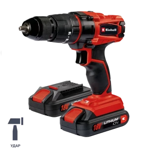 Дрель-шуруповерт аккумуляторная ударная Einhell TC-CD 18-2 Li-i, 18 В Li-ion 2x1.5 Ач 81926416 STLM-2103483