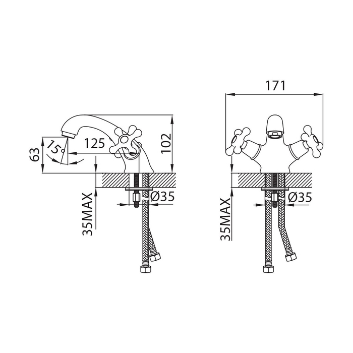 BO19017BW4 MI Milardo Bosfor Смеситель для умывальника Bosfor Россия  - Вид №3