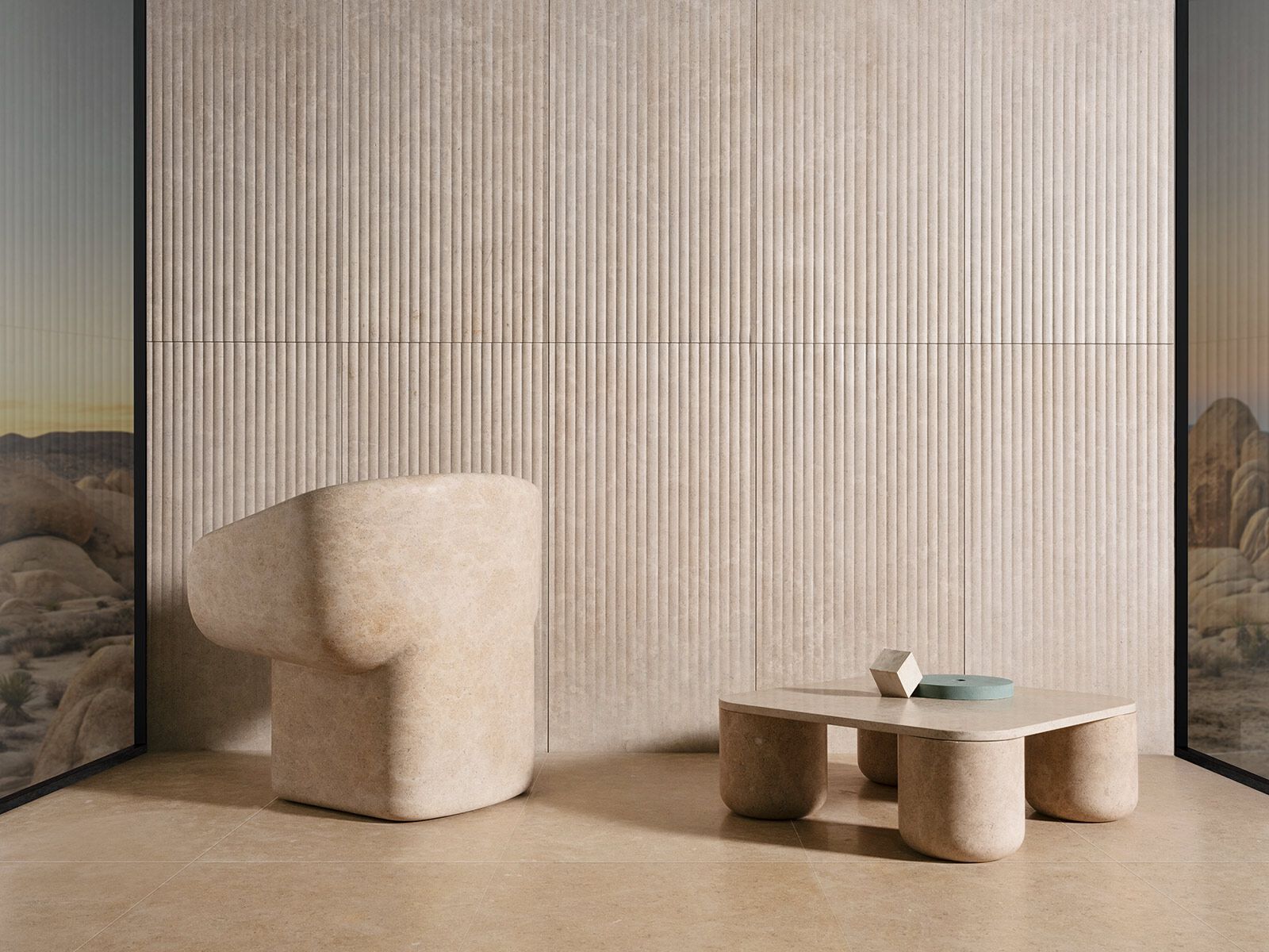 Мраморное вращающееся кресло с подлокотниками LUCE DI CARRARA Козимо ARCH-00140402 - Вид №2