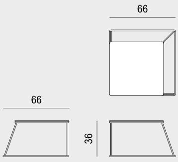 Viganò Низкий квадратный металлический журнальный столик на контракт George sun-id-1484019 - Вид №6