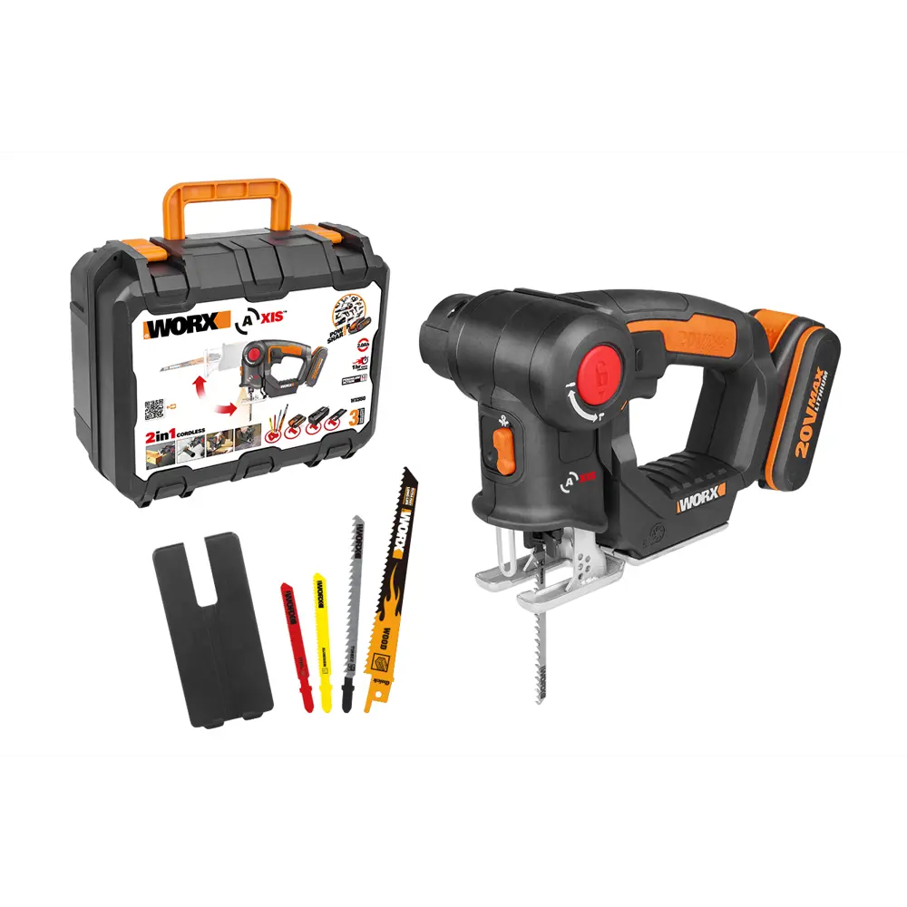 Лобзик-сабельная пила аккумуляторный Worx Axis WX550, 20 В Li-ion 2 Ач STLM-2079431 - Вид №3