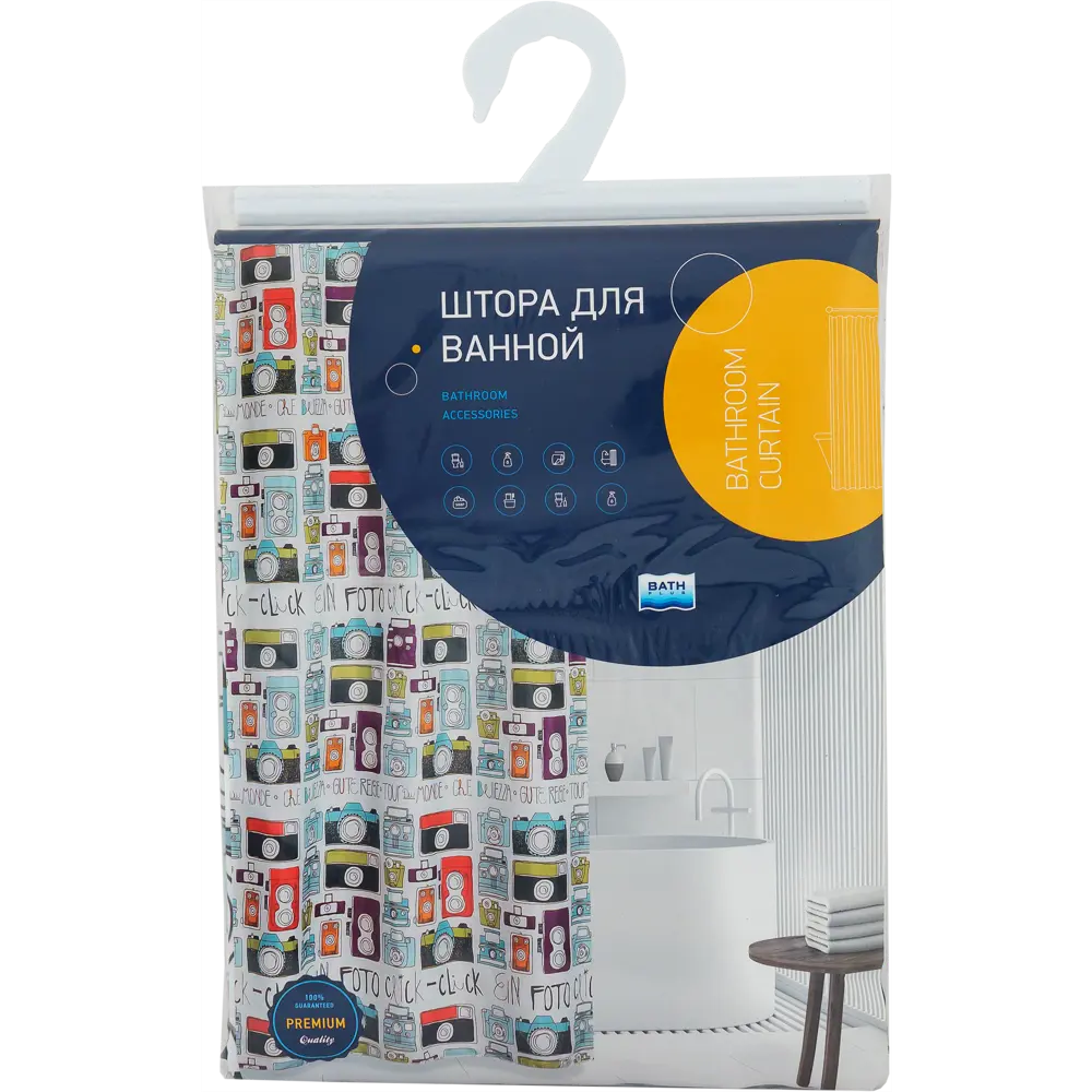 Штора для ванны Cameras, 180х180 см, полиэстер 82168033 STLM-2010899 BATH PLUS Без серии - Вид №5