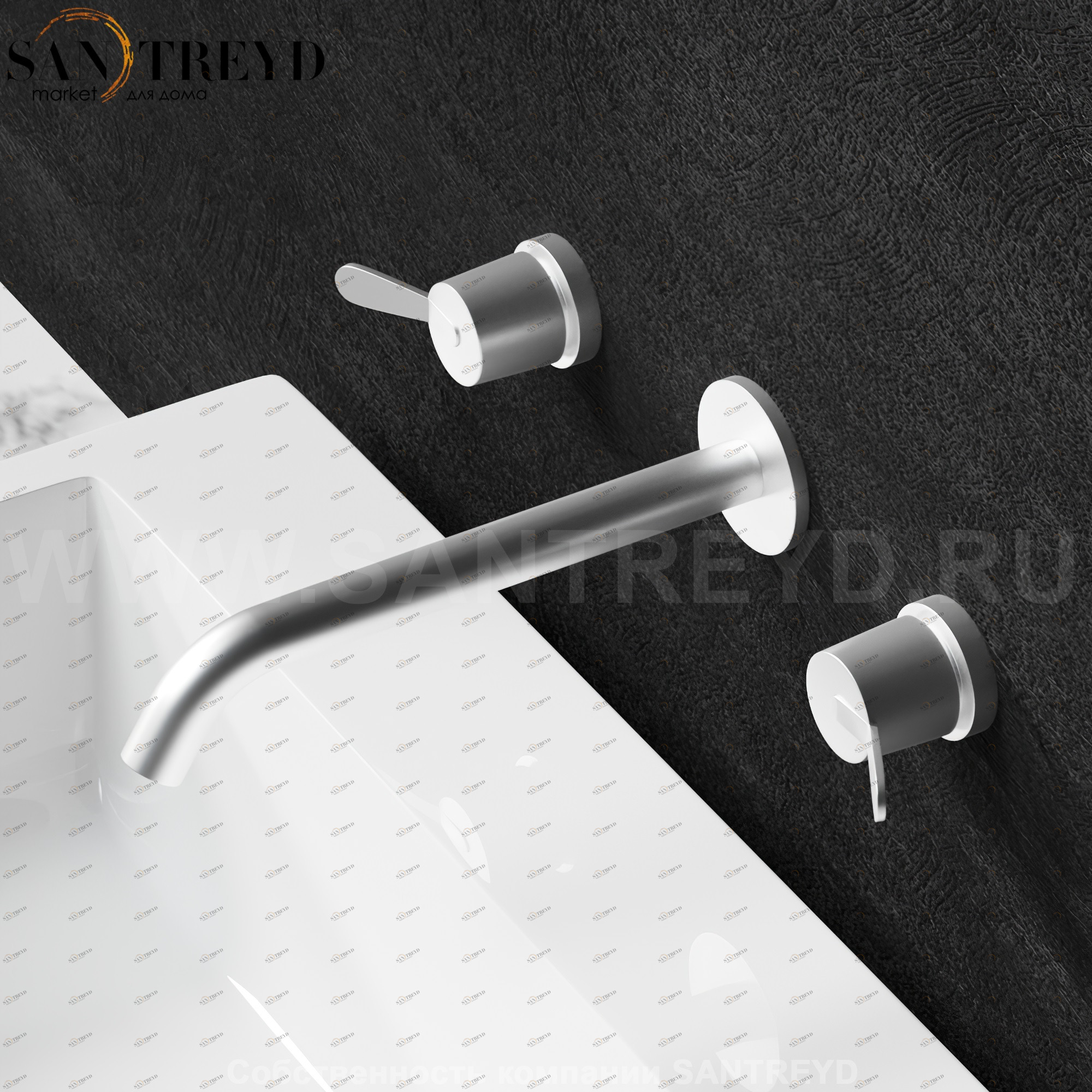 Смеситель FEZ 250 мм для раковины хромированный матовый Agape ARUB120250CSP