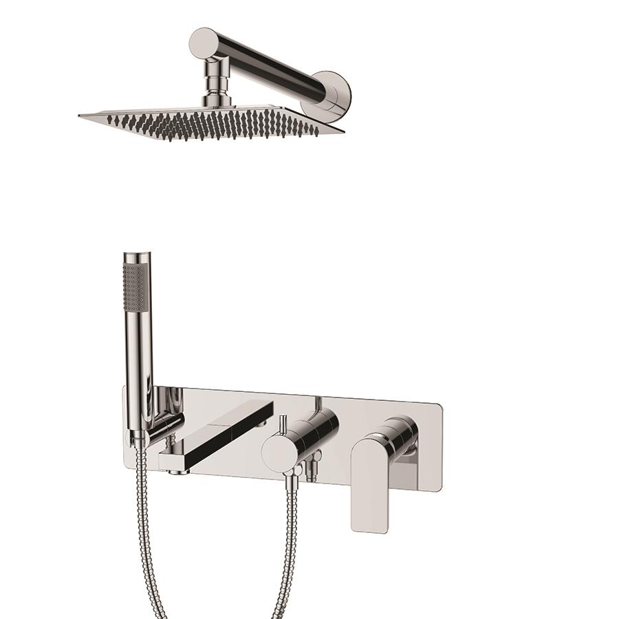 BB25037132 Bienbanyo Bien Water Flowbox Горизонтальный смеситель скрытого монтажа для ванны 3F - хром 