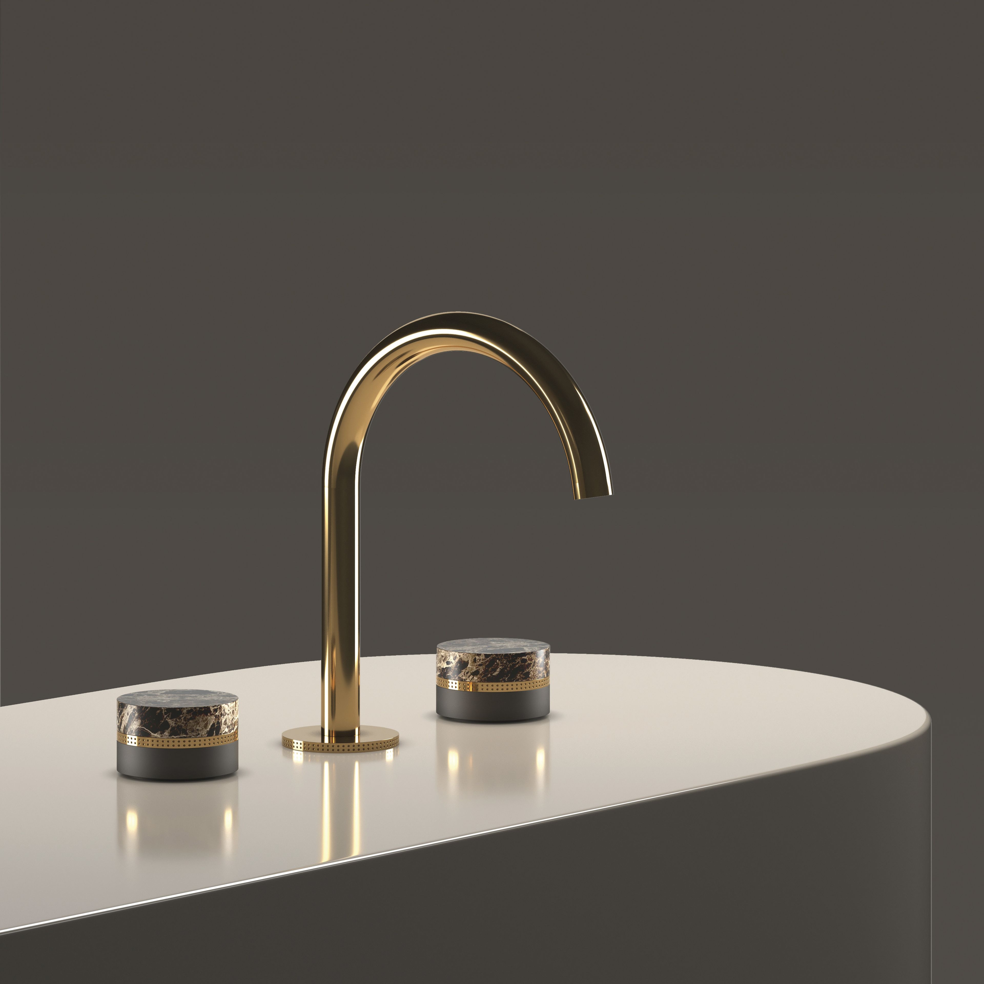 Металлический смеситель для раковины с 3 отверстиями с отдельными розетками RUBINETTERIE STELLA Macarons ARCH-00084117 - Вид №1