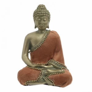 Статуэтка декоративная 12 см золото с оранжевым Buddha TO4ROOMS EL FORN 00-3893643 Золото;оранжевый