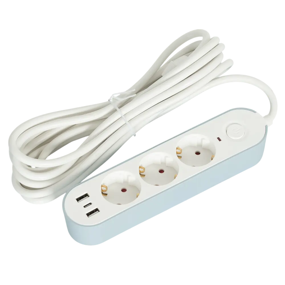 Удлинитель бытовой Skybeam 3 розетки + USB, 5 м, белый 89376454 STLM-1576018 - Вид №1