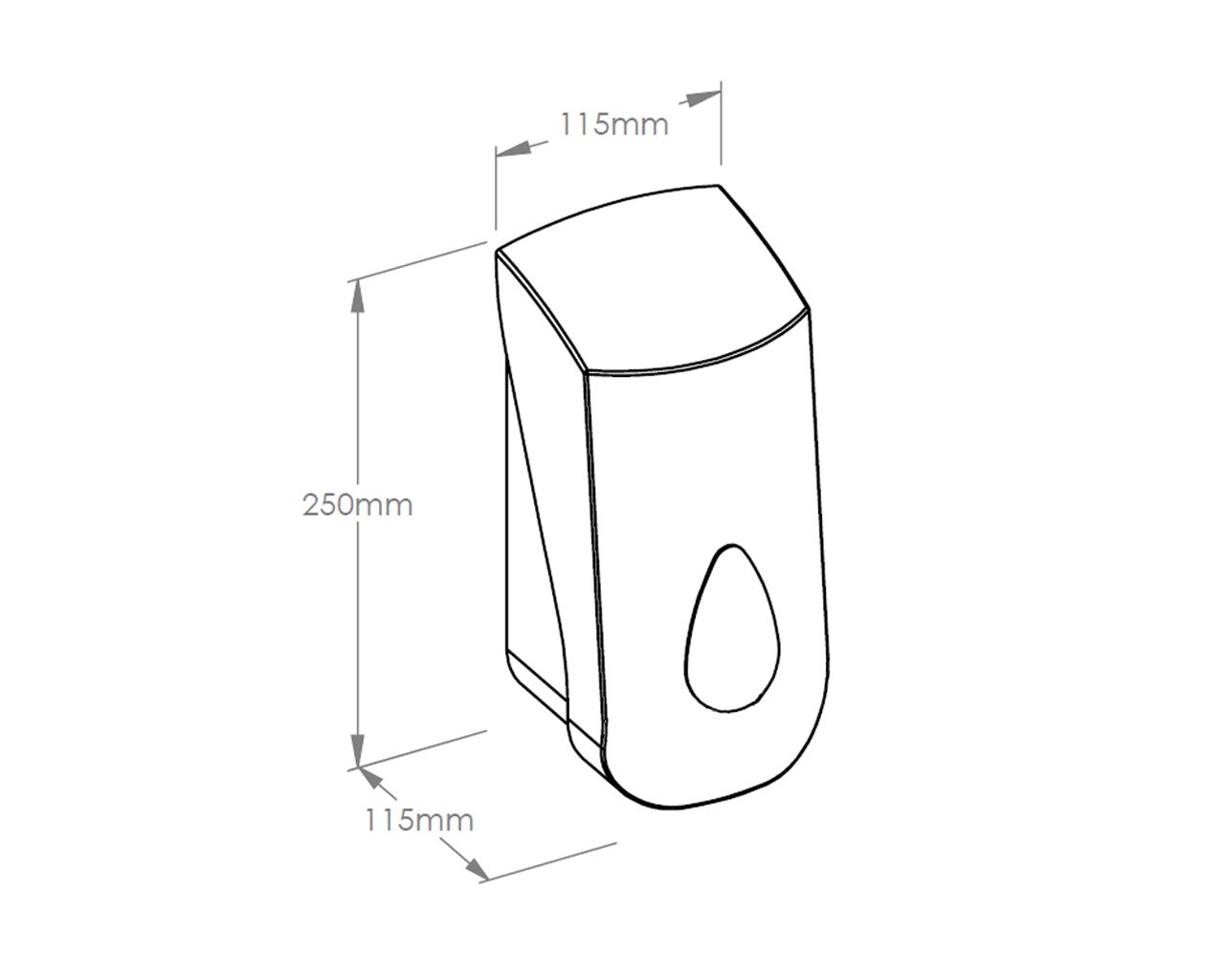 DTS101 Дозатор жидкого мыла TOP MAXI, емкость 800 мл, АБС-пластик, белый, серое окошко Merida  - Вид №1