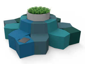 Модульная скамья из пены QM со спинкой