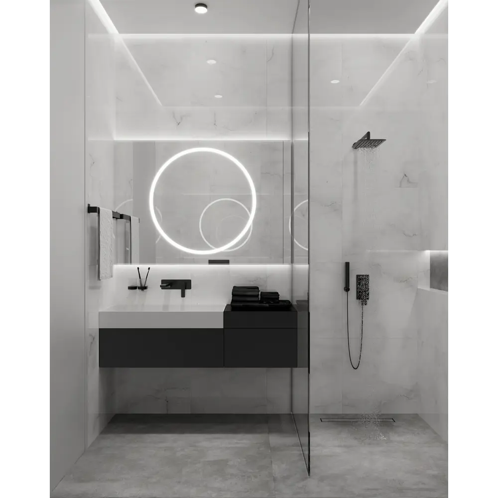 Глазурованный керамогранит Arcadia Ceramica Anty Sky Grey Glossy 60x60 см 1.44 м² глянцевый цвет светло-серый 89396426 STLM-2021236 - Вид №5