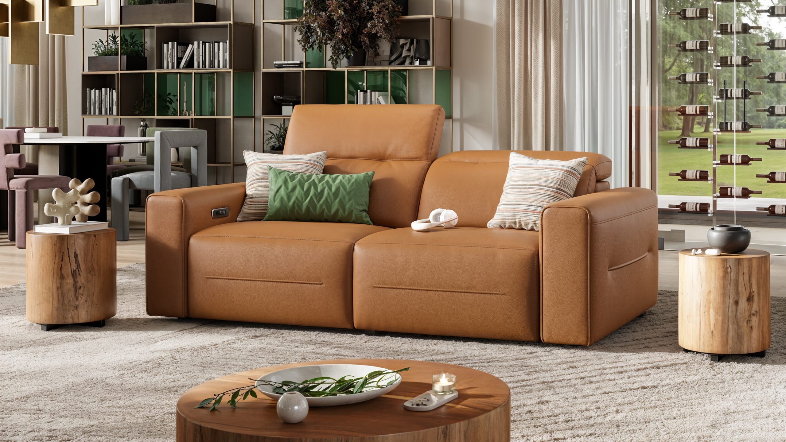 3-местный кожаный диван Sofanella Канны ARCH-00089066 - Вид №2