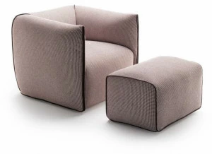 MDF Italia Кресло с обивкой из ткани с подлокотниками Mia