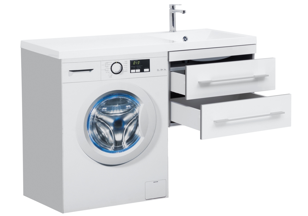 Тумба с раковиной Aquanet Верона 120 R белый (подвесная, 2 ящика) 0017666700239568 - Вид №1