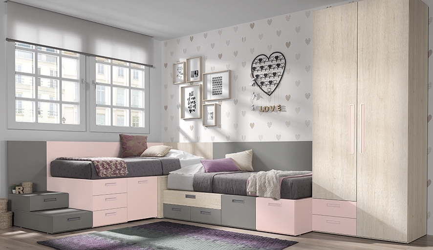 102751 Детская комната с модульной кроватью Ambiente 02 Arasanz Oslo Santreyd - Вид №1