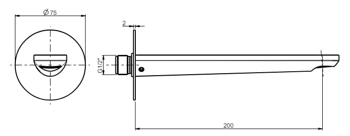 Настенный дозирующий носик для ванны Rubinetterie Frattini Lea ARCH-00097017 - Вид №2