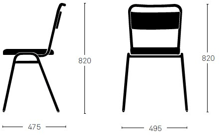 Deadgood Стул штабелируемый тканевый, с открытой спинкой Working girl Wg4 - Вид №3
