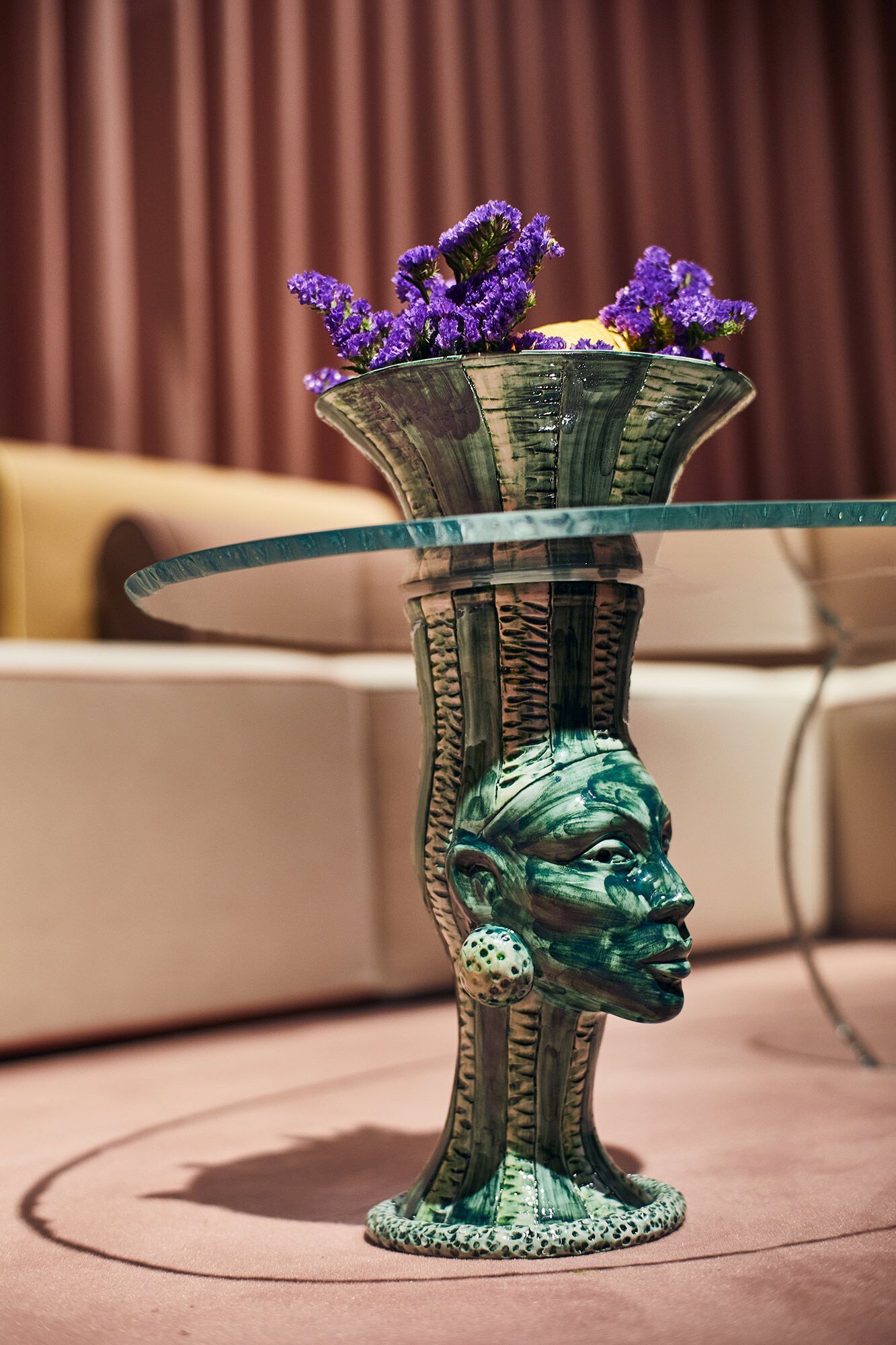 Овальный стеклянный журнальный столик с керамической вазой Paolo Nesi GRACE ARCH-00149877 - Вид №5