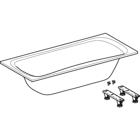 554.219.01.1 Прямоугольная ванна Geberit Renova Duo, с ножками Geberit  - Вид №1
