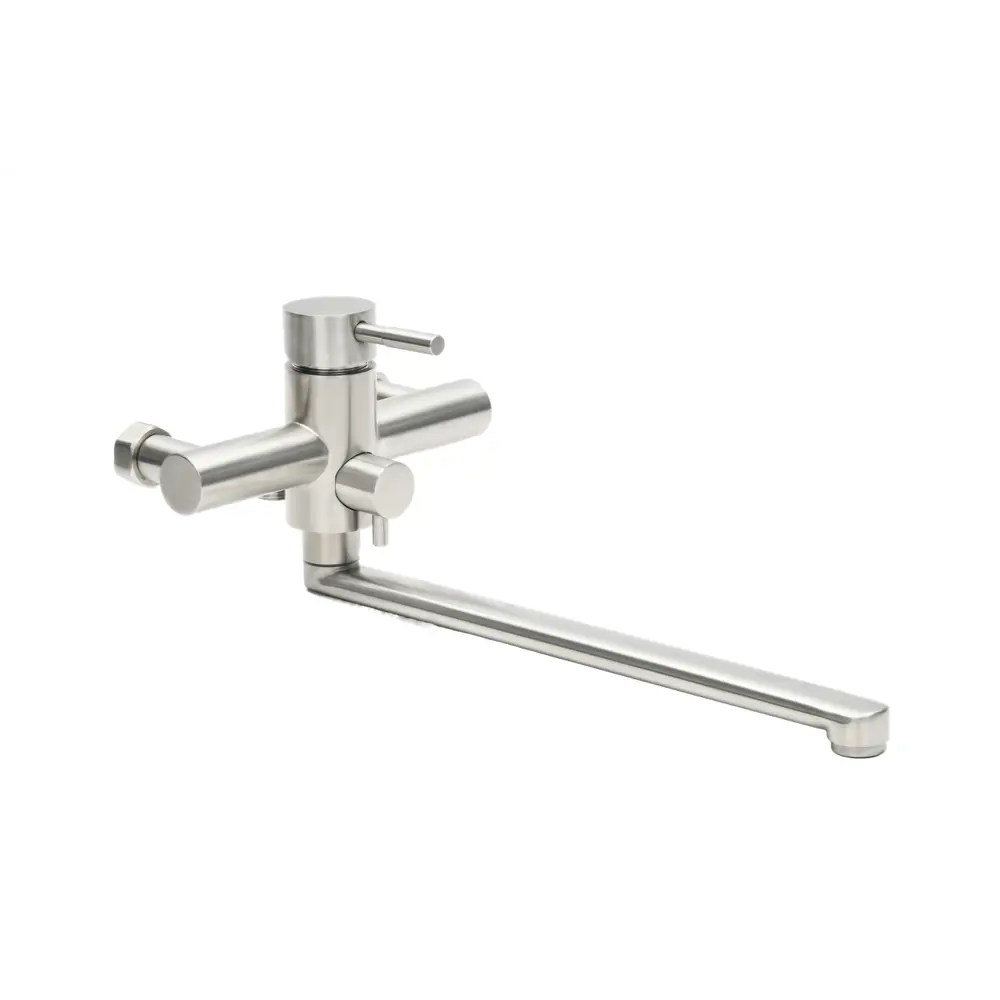 Смеситель для ванны Сургут однорычажный универсальный на ванну с лейкой и шлангом цвет сатин Santreyd STLM-2139946