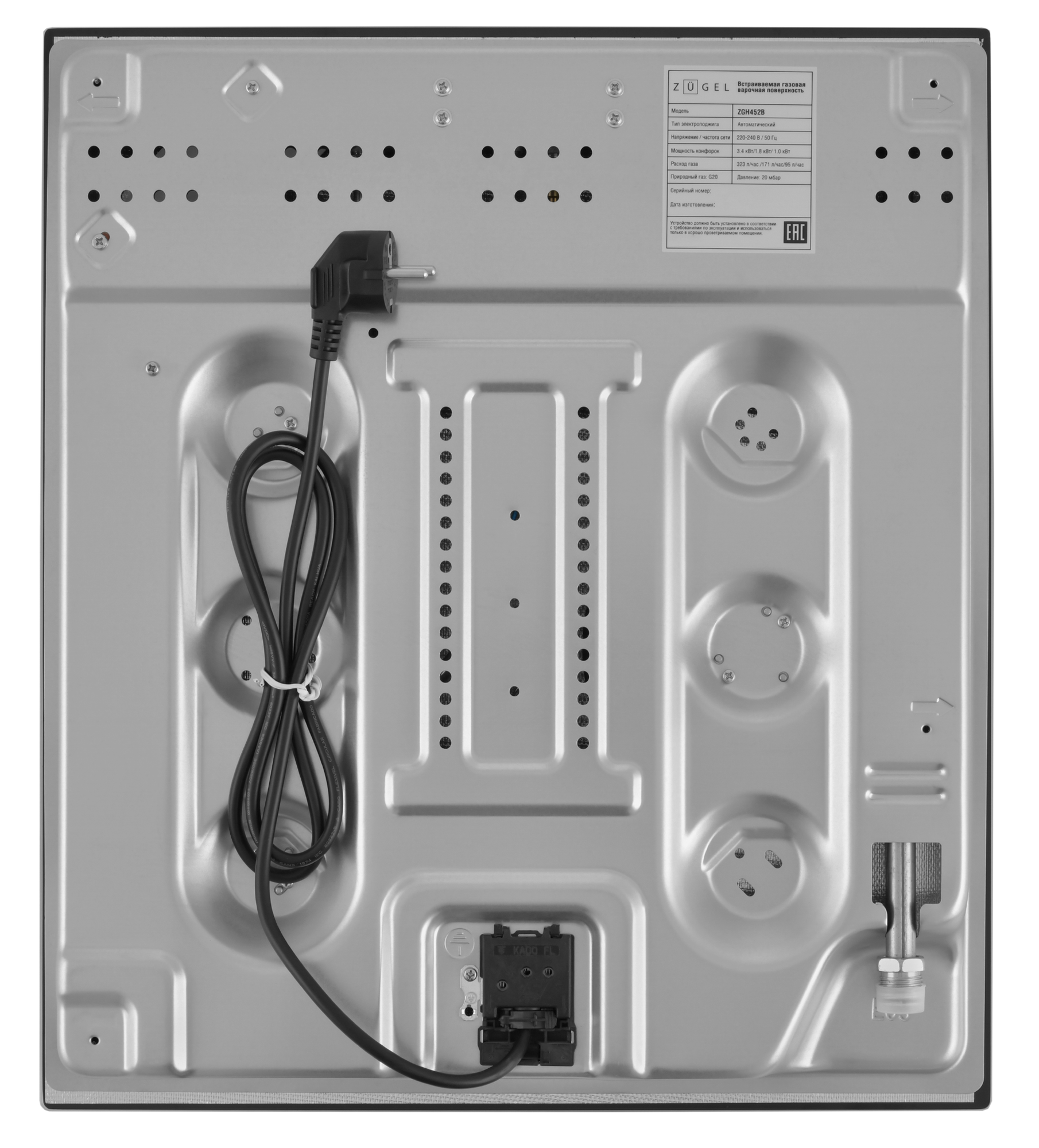 9175440 Газовая варочная поверхность ZUGEL ZGH452B STDN-0044937 - Вид №16