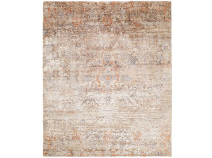 Шелковый прямоугольный ковер ручной работы