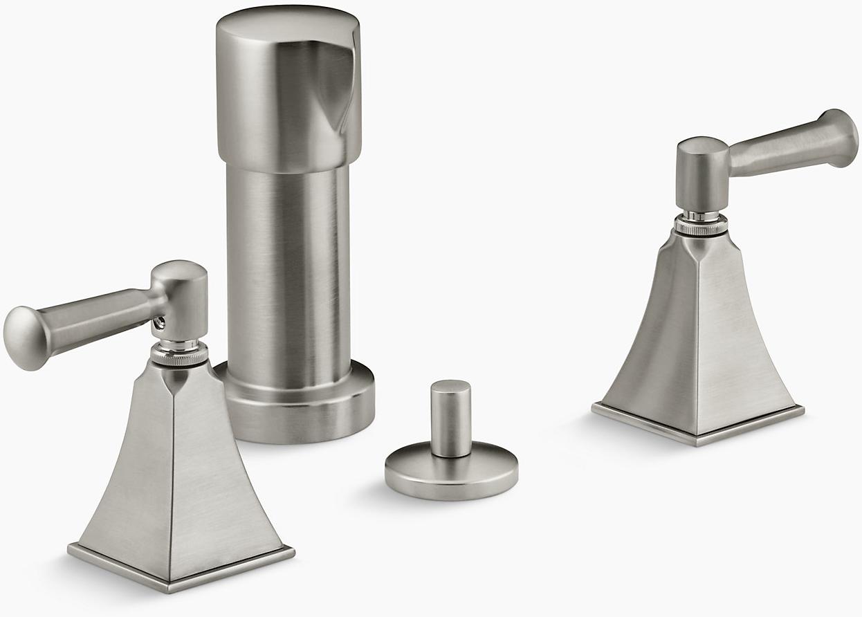 KOHLER Memoirs Stately Вертикальный душевой смеситель для биде с рычажными ручками K-470-4S-BN  - Вид №1