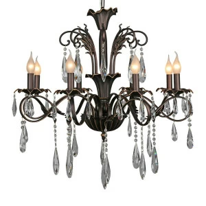 Подвесная люстра Omnilux OML-78003-08 коричневая OMNILUX ДИЗАЙНЕРСКИЕ 188247 Коричневый