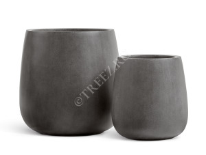 41.3321-02-072-GR-49 Кашпо  Effectory - серия Beton - Design-Чаша - Тёмно-серый бетон Цветочная коллекция