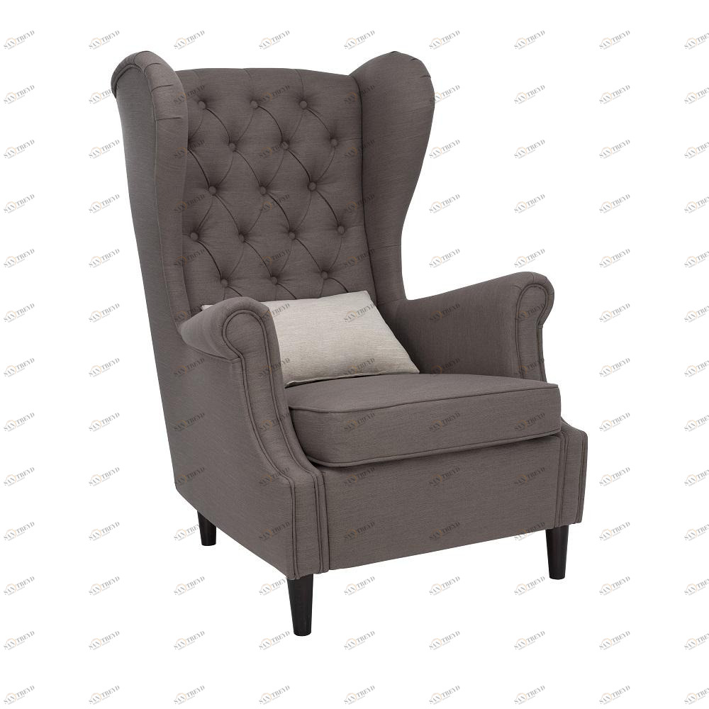 Кресло мягкое с ушами и капитоне коричневое Leset "Винтаж" IMPEX ДИЗАЙНЕРСКИЕ 00-3885651 Коричневый 