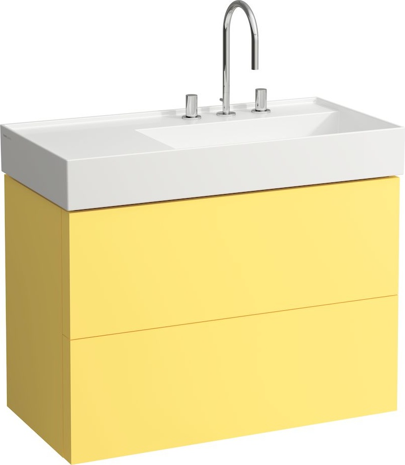 H8103390001121 Раковина с полочкой слева, со специальным скрытым сливом LAUFEN PRO - Вид №6