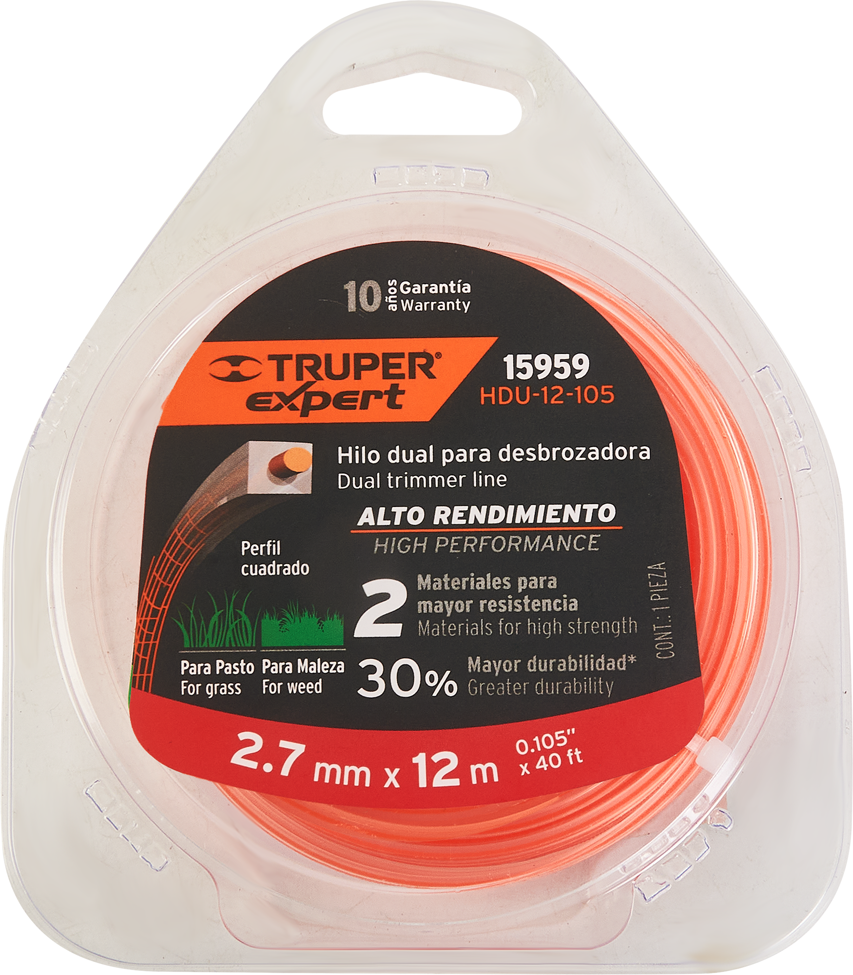 86870716 Леска для триммера Truper 15959 ø2.7 мм 12 м квадрат STLM-0072270 Santreyd 