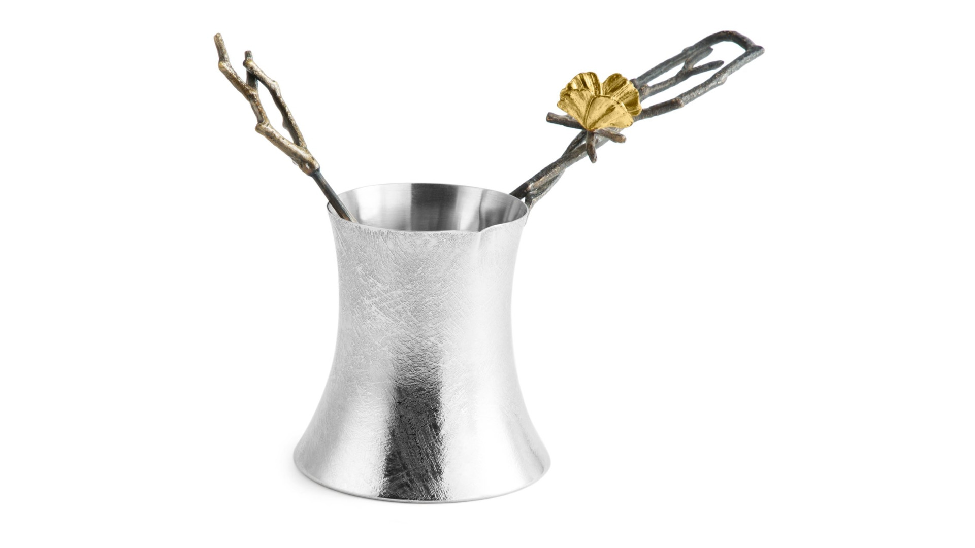 10636987 Michael Aram Набор турка для кофе и ложка Michael Aram Бабочки гинкго 15см, сталь нержавеющая Сталь нержавеющая  - Вид №3