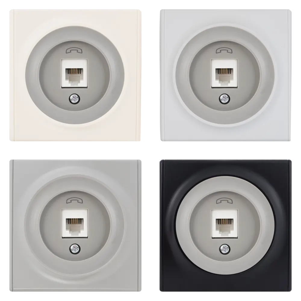 Телефонная розетка OneKeyElectro Florence серая для скрытого монтажа 82127032 STLM-0019917 - Вид №1