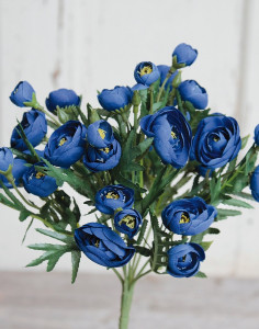 6771 100 a1 Искусственный куст лютика, 9-кратный, 25 см, синий H-andreas