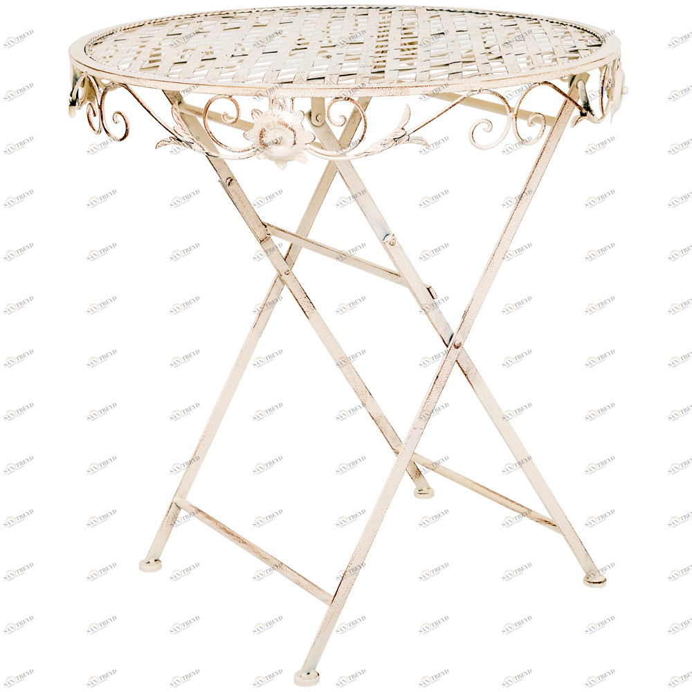 Складной столик кофейный белый антик «Ницца» BYOBJECT  130179 Белый Object Desire 