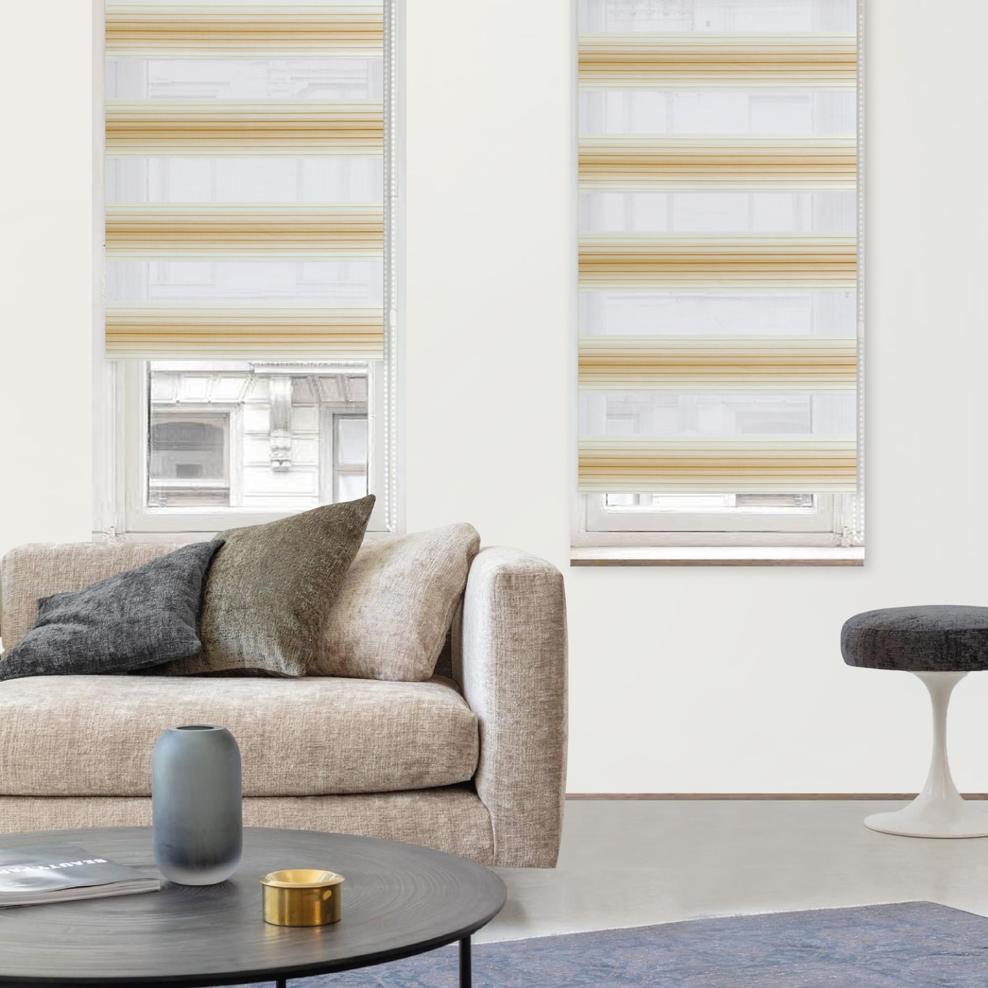 83503078 Штора рулонная день-ночь Miamoza Palermo 120x160 см бежевая Santreyd  - Вид №2