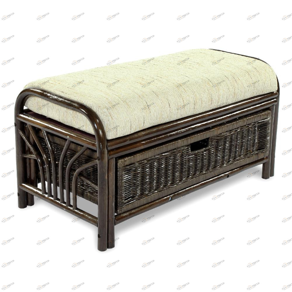 Пуф с подушкой коричневый Mamasan ЭКО ДИЗАЙН CLASSIC RATTAN 129621 Бежевый;коричневый 