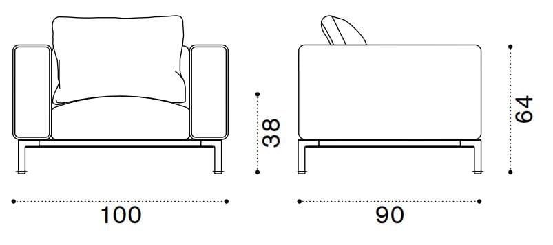 Тканевое садовое кресло с подлокотниками Ethimo Прибрежный ARCH-00069335 - Вид №4