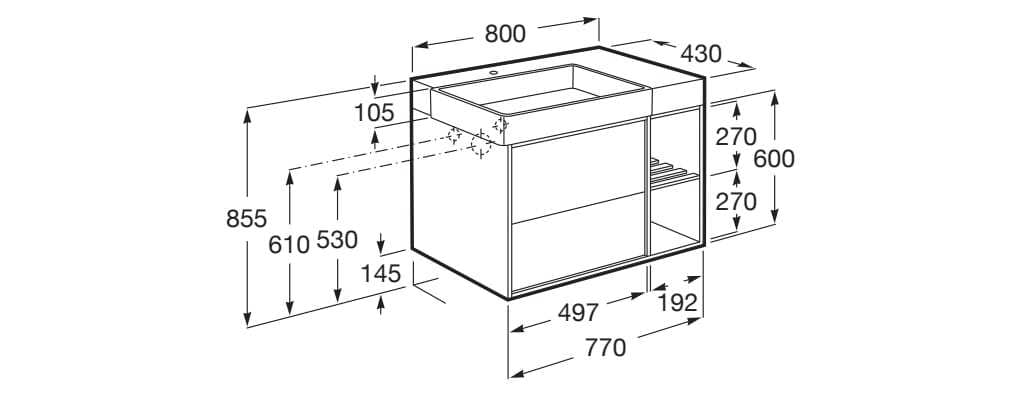 Деревянный подвесной умывальник с ящиками Roca ARCH-00069773 - Вид №8