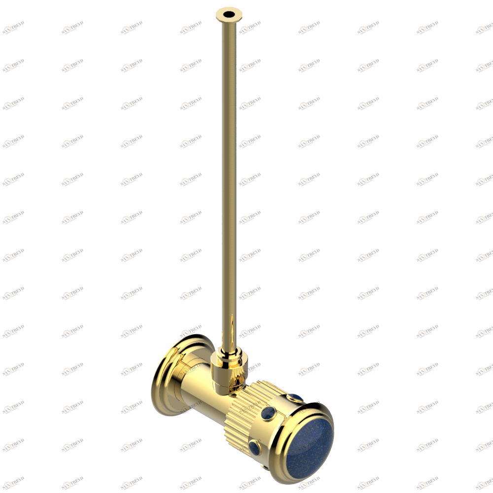 U7B-181/S Кран запорный 1/2" стильный регулируемый с 30 cм трубкой Thg-paris Trocadéro с лазуритом Покрытие PVD золотистый цвет U7B-181/S CAT.F