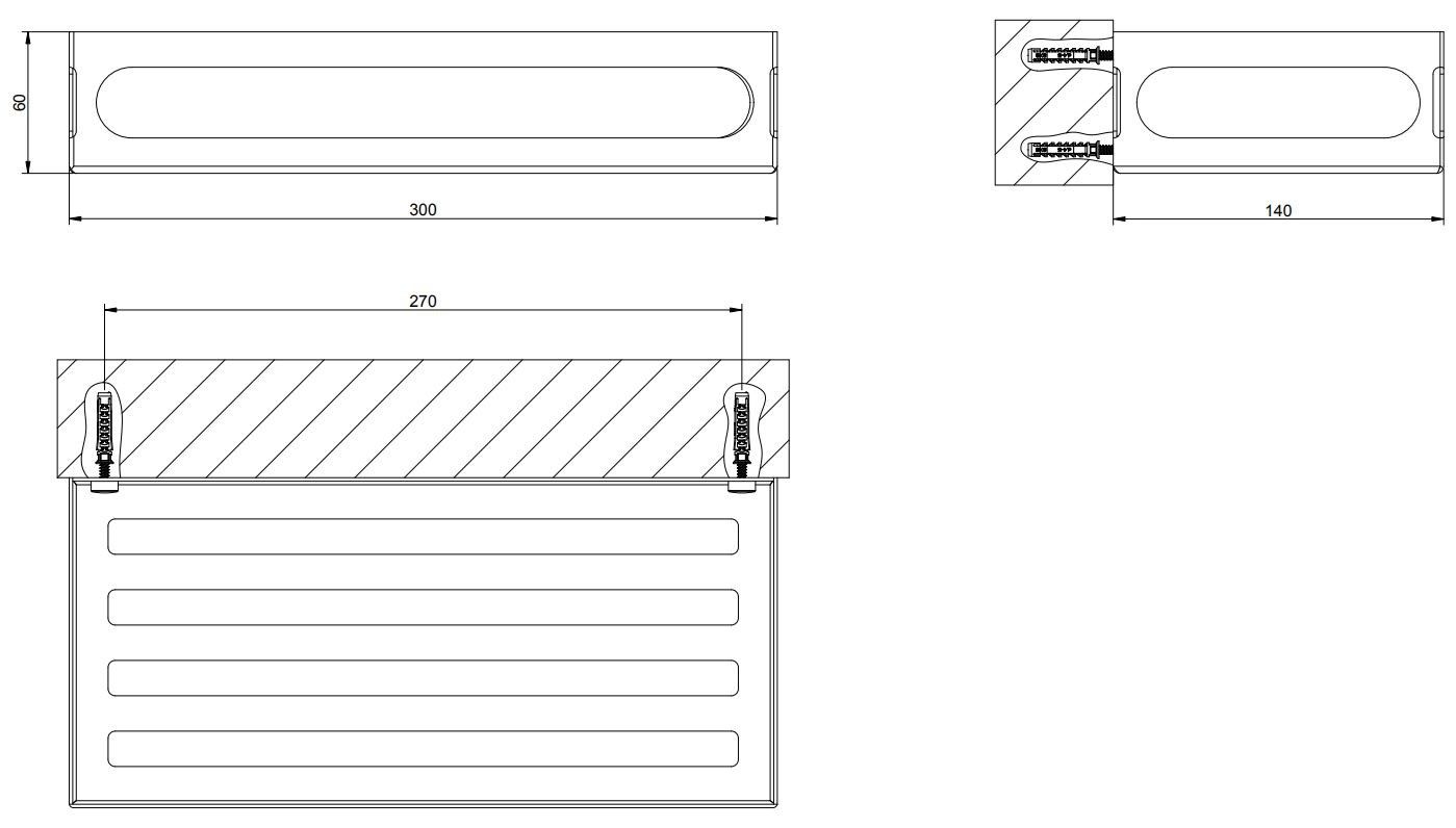Металлическая полка для ванной комнаты Gessi рельеф ARCH-00127554 - Вид №2