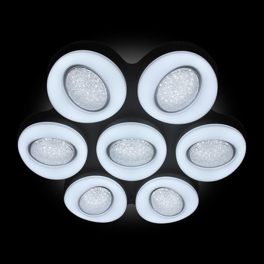 Потолочный светодиодный светильник Ambrella light Orbital Crystal Sand FS1587/7 364W D880*800 AMBRELLA LIGHT ORBITAL CRYSTAL SAND 223541 Белый  - Вид №1