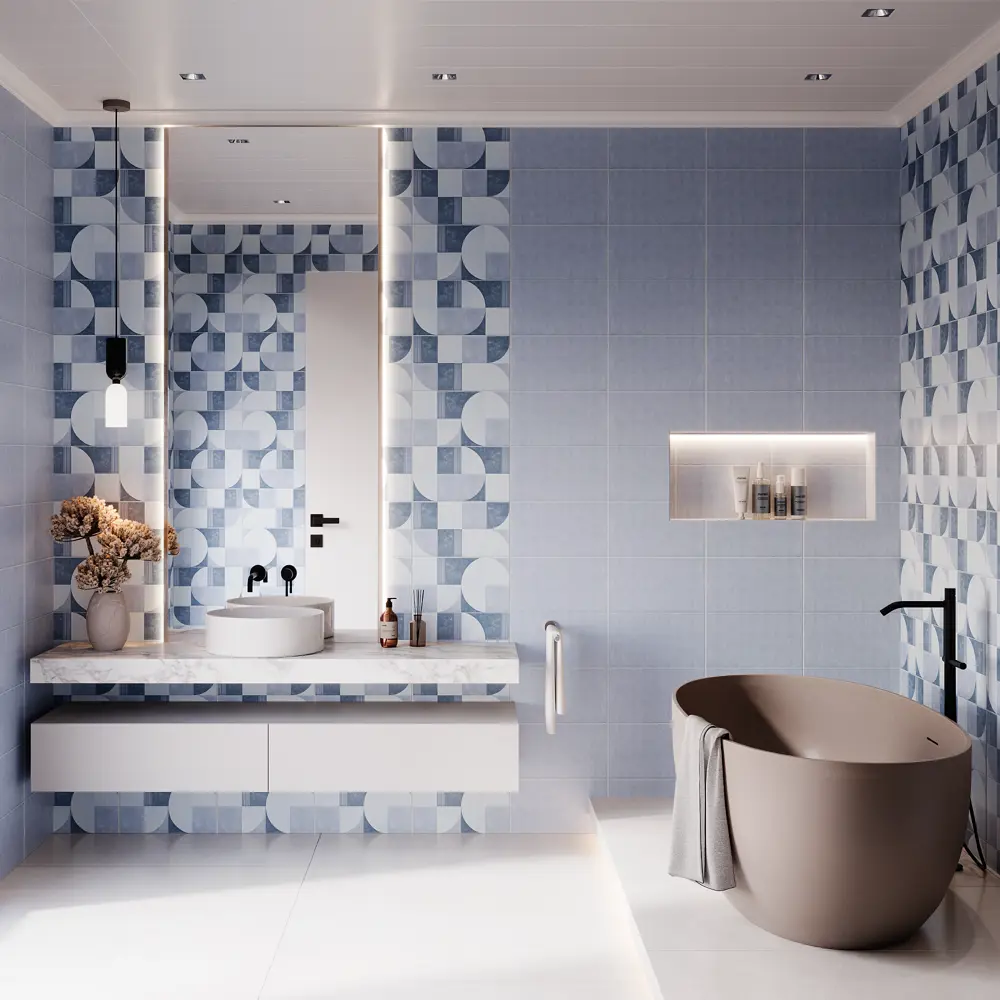 VENTA Панель ПВХ Шанти синий с рисунком плитки 89414175 STLM-1569547 - Вид №2